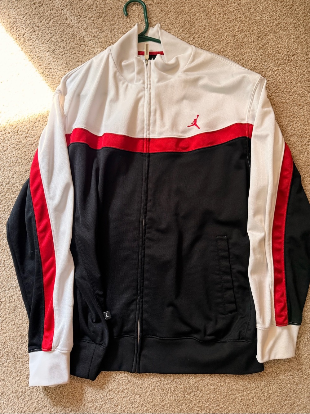 Jordan Black/White/Red Colorblock Track Jacket